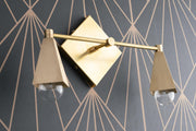 Ornato Luxe Geometric Vanity Light - Solid Brass Art Deco Bathroom Lighting